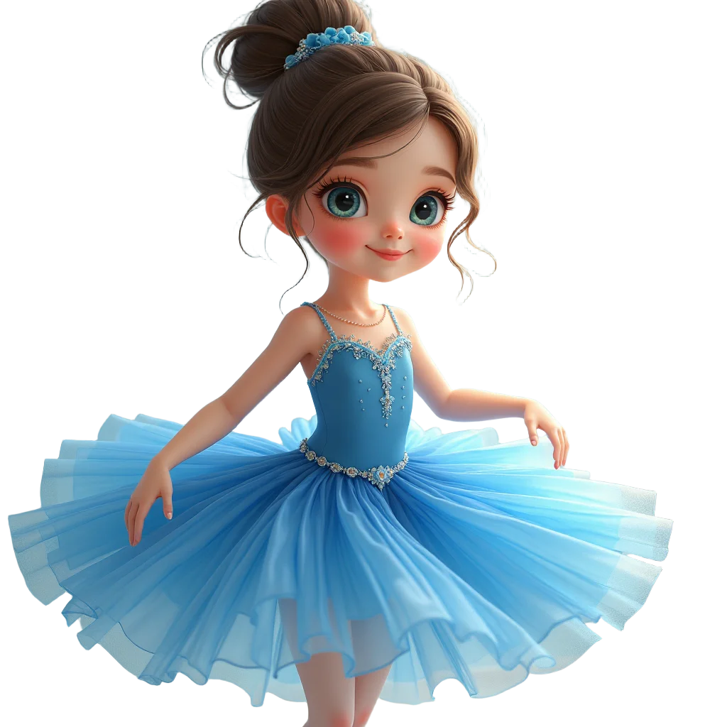 Little Ballerina in Blue Tutu